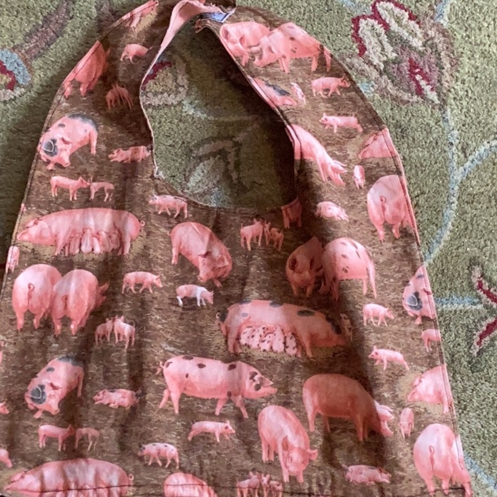 Adorable Pig Farm Apron OSFM Terry Cloth - Picture 2 of 16